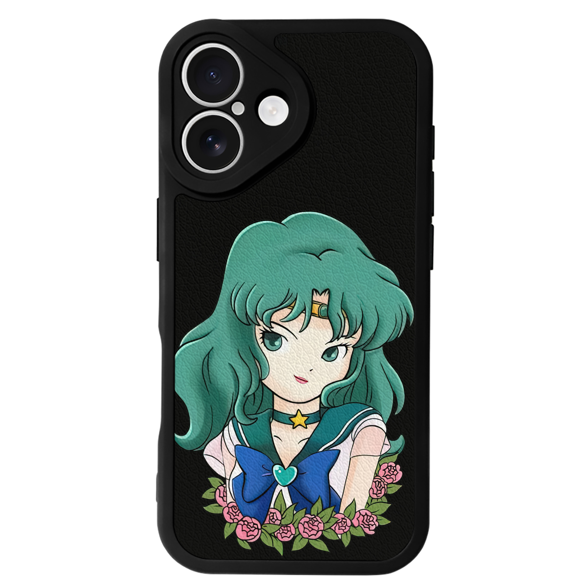 （画像用） 美少女戦士セーラームーン 海王 みちる（かいおう みちる） Sailor Moon Kaiou Michiru 【iPhone 16シリーズ対応】シリコンスマホケース（レザー調） 材質：シリコン